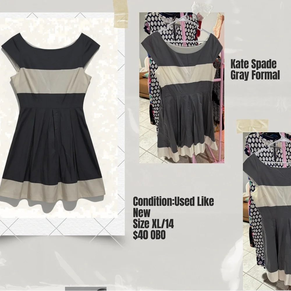 Gray and white dress - Picture 4 of 4